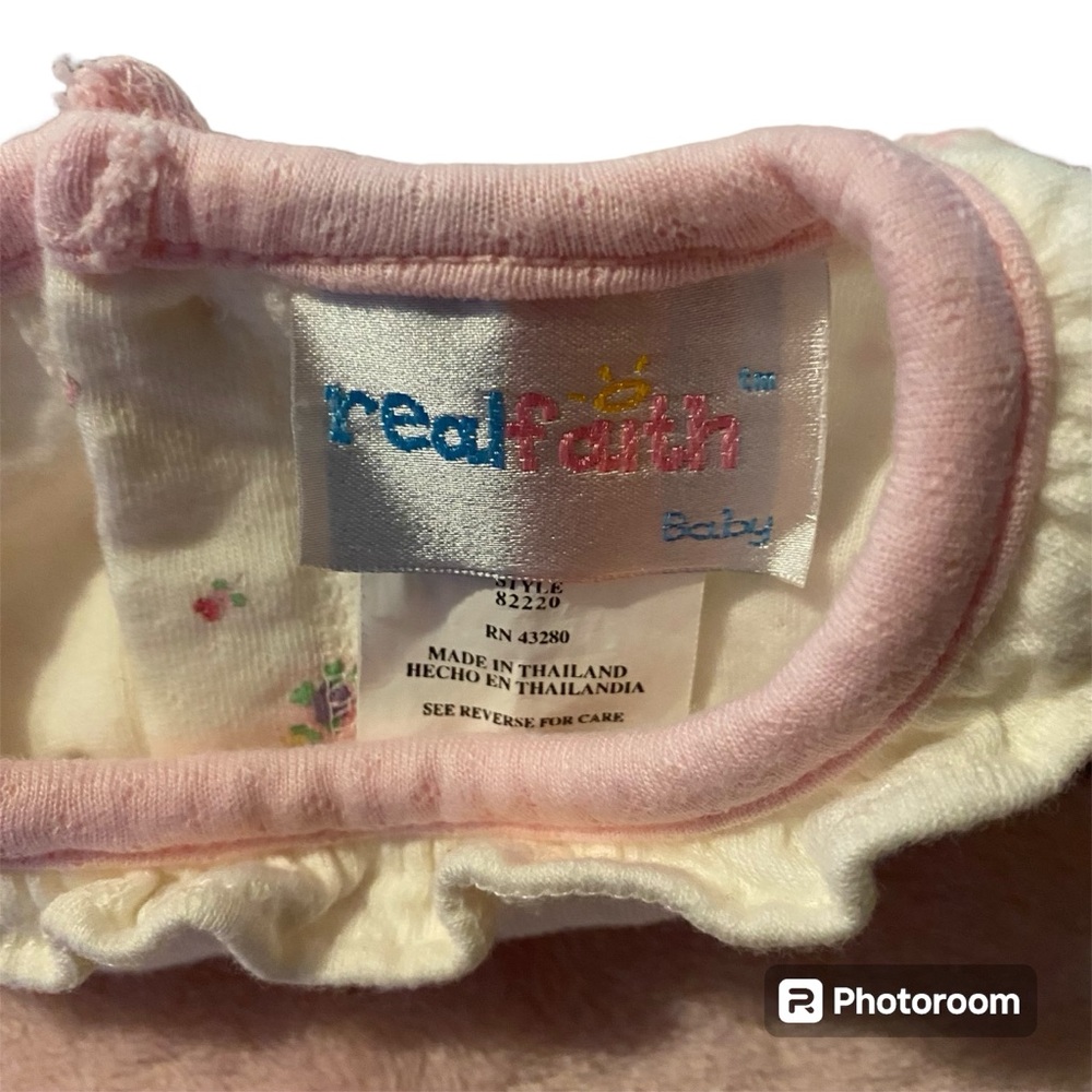 Kids Real Faith Baby Vintage Long Sleeve Top Ruffle Sleeves Bear Bunny Size 3-6M - Picture 3 of 6